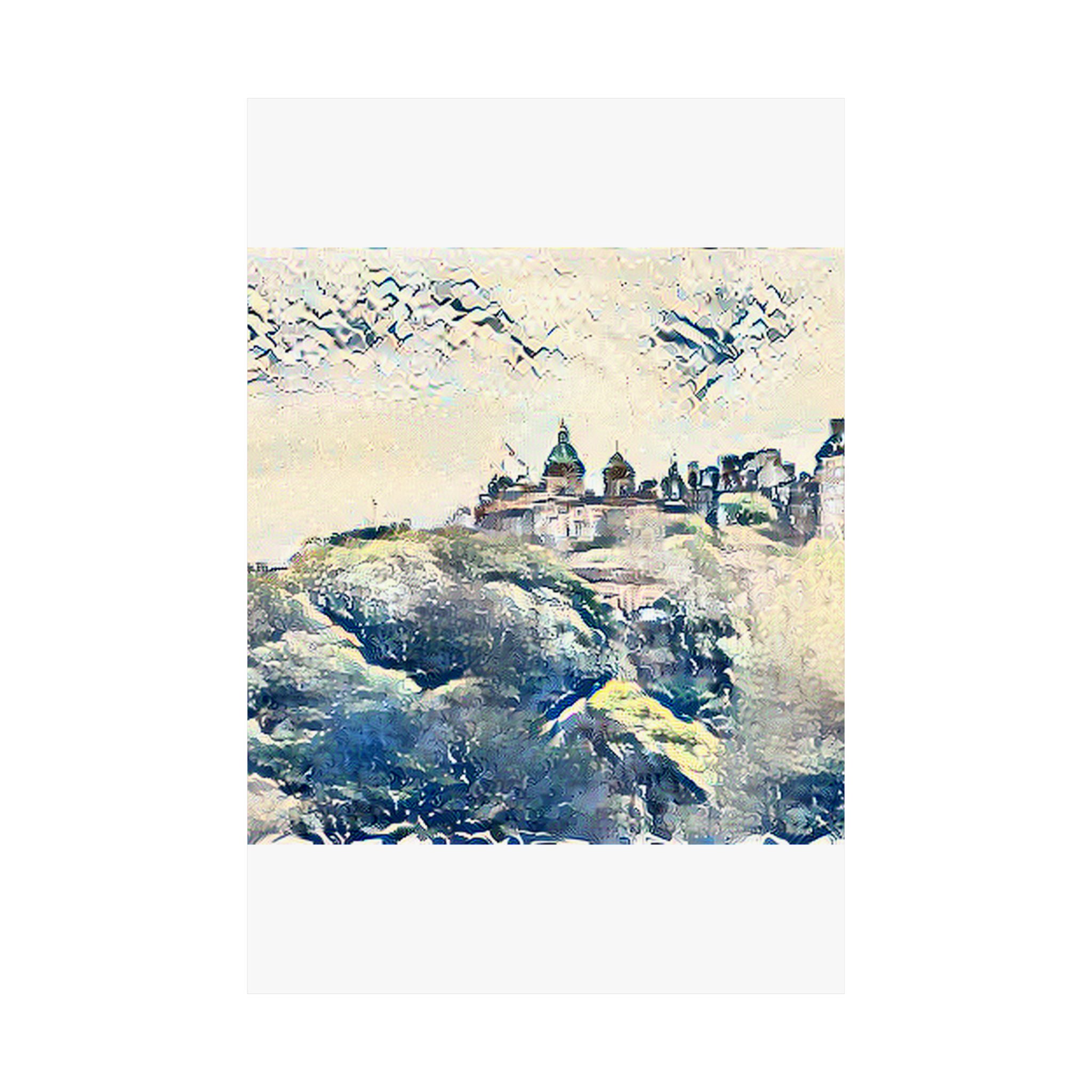 Edinburgh Old Town in The Great Wave off Kanagawa Style | Katsushika Hokusai Inspired Art