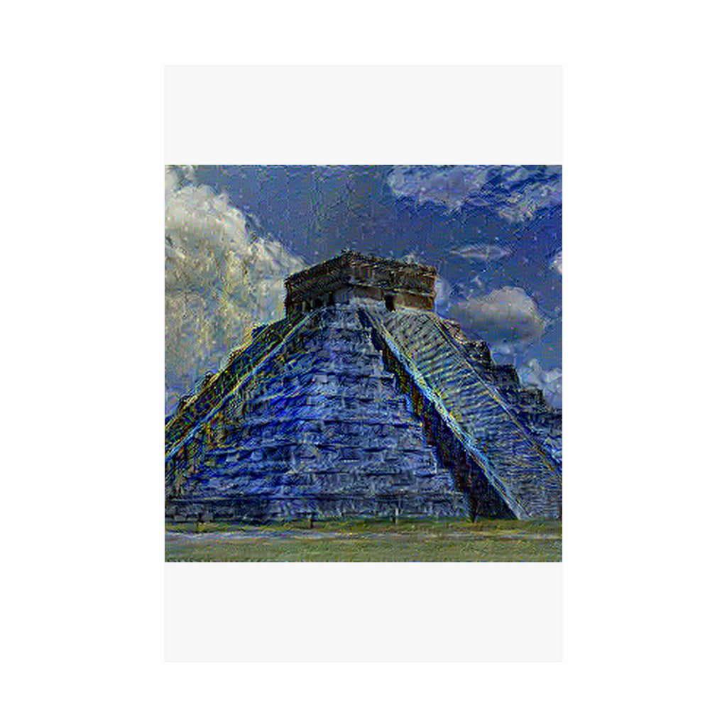 Chichen Itza in Starry Night Style | Vincent van Gogh Inspired Art