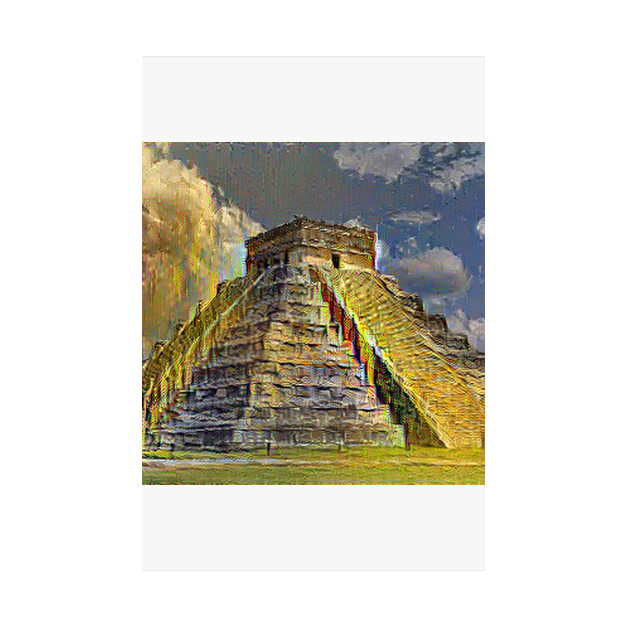 Chichen Itza in Cafe Terrace at Night Style | Vincent van Gogh Inspired Art