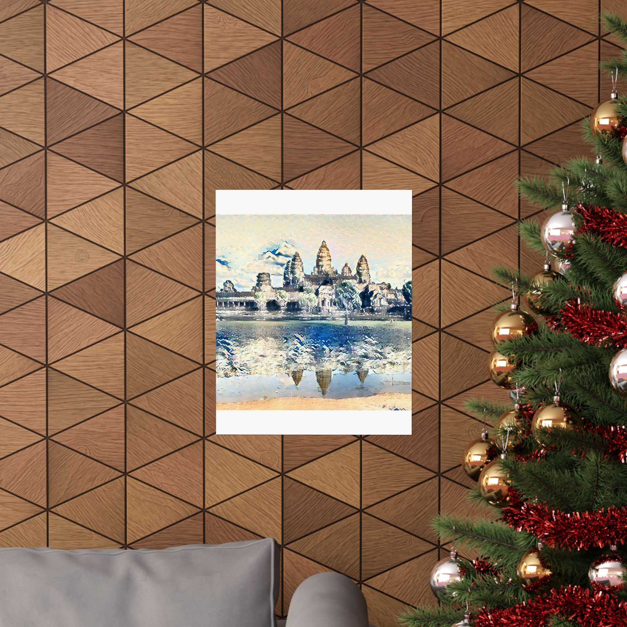 Angkor Wat in The Great Wave off Kanagawa Style | Katsushika Hokusai Inspired Art