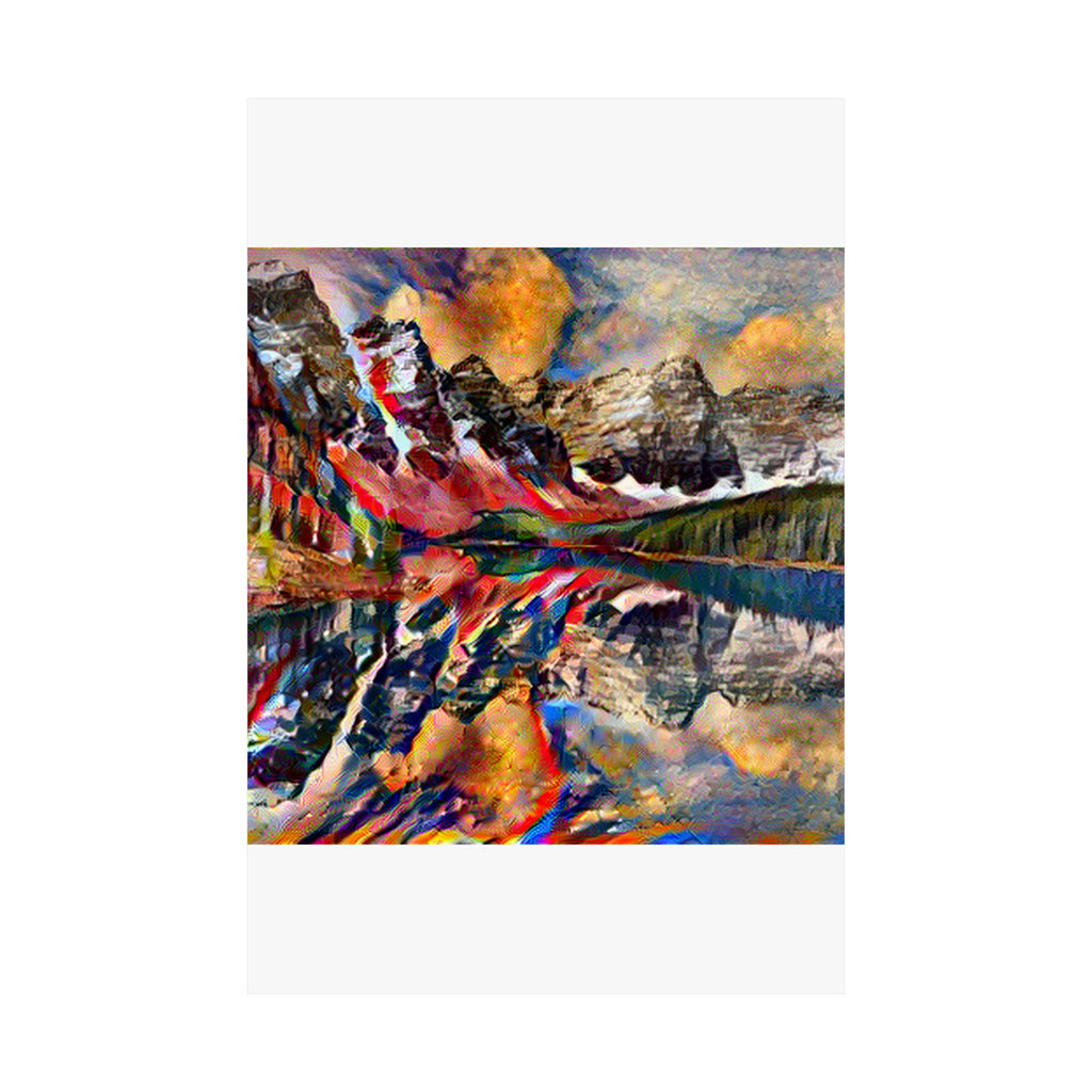 Moraine Lake in Composition VII Style | Wassily Kandinsky Inspired Art