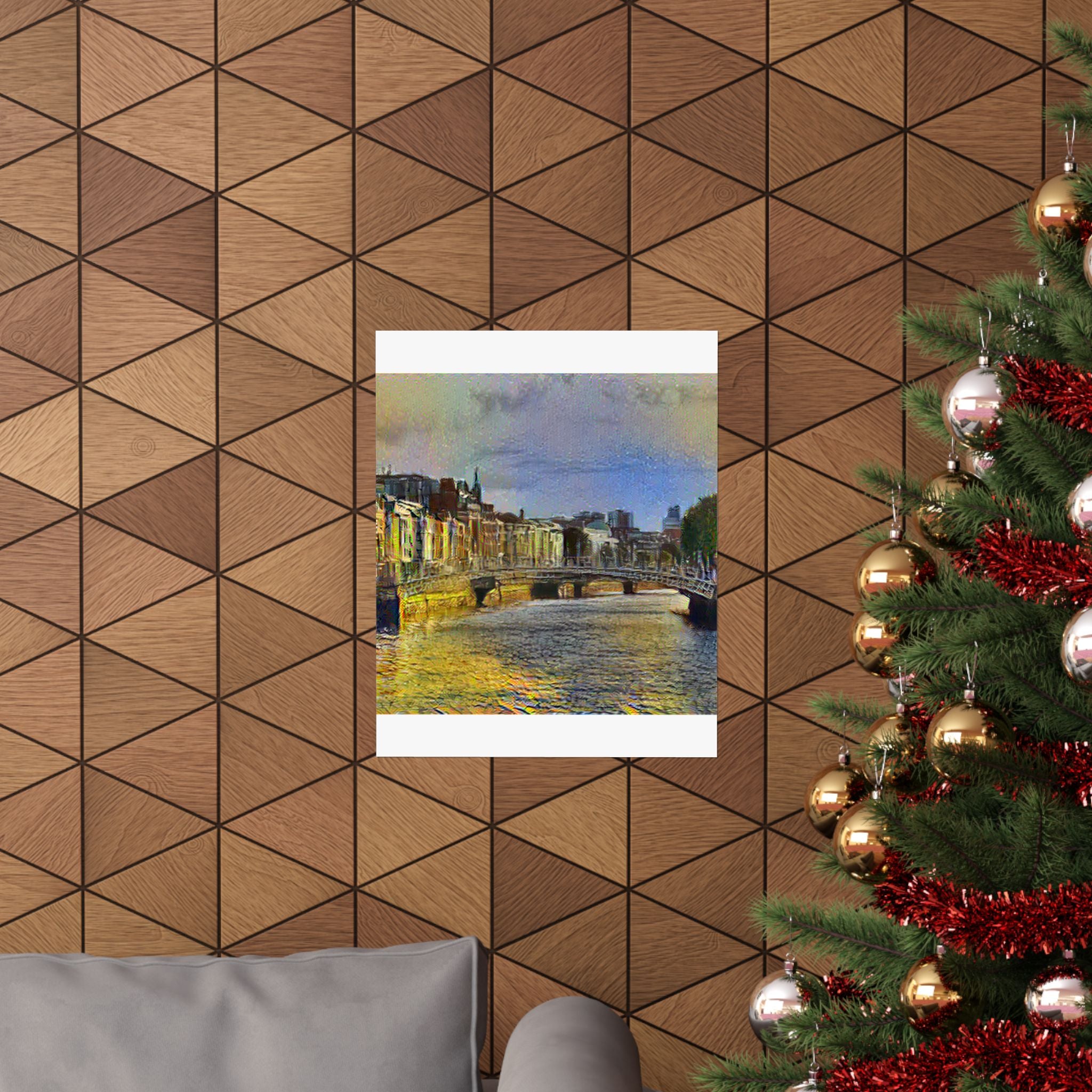 Ha'penny Bridge in Cafe Terrace at Night Style | Vincent van Gogh Inspired Art