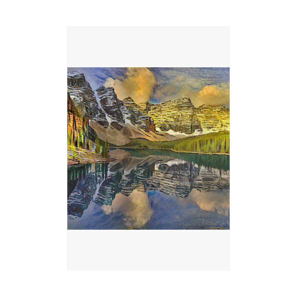 Moraine Lake in Cafe Terrace at Night Style | Vincent van Gogh Inspired Art