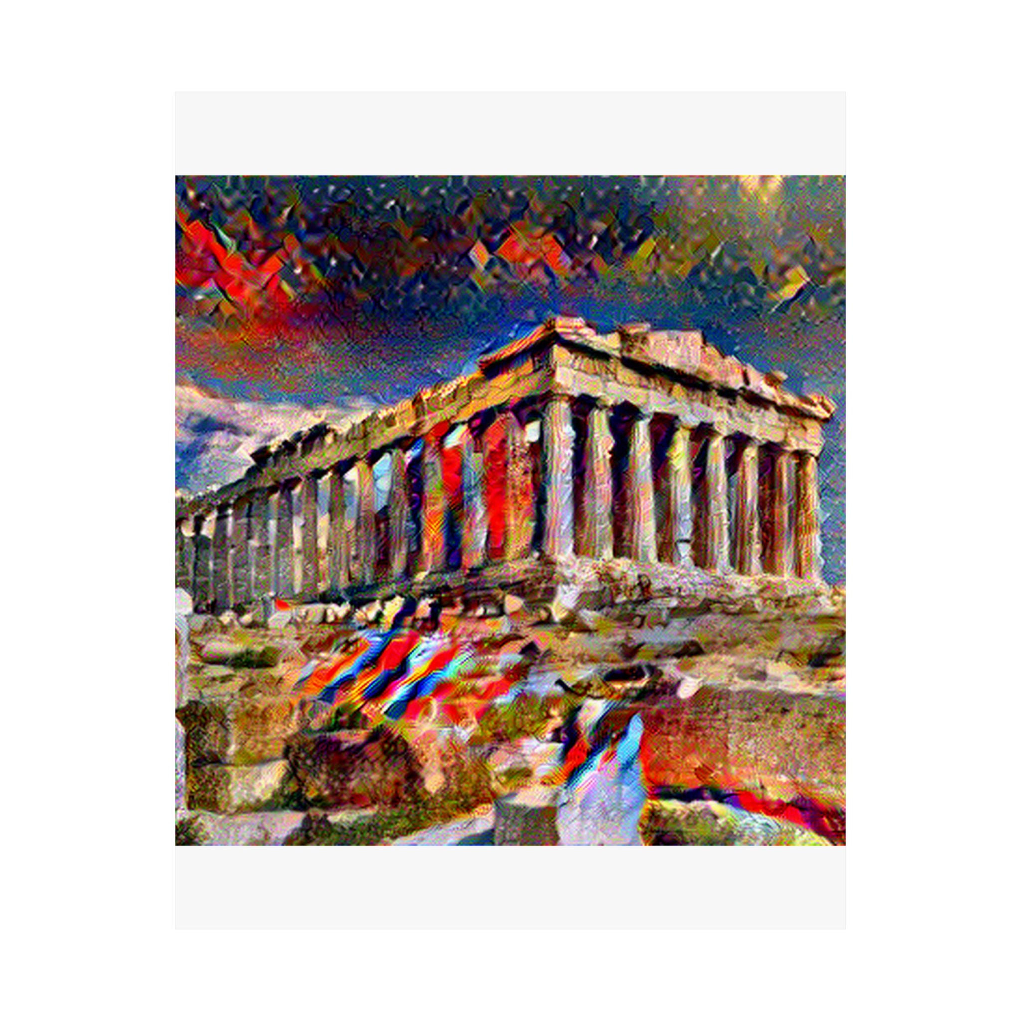 Parthenon in Composition Vii Style - Poster Print