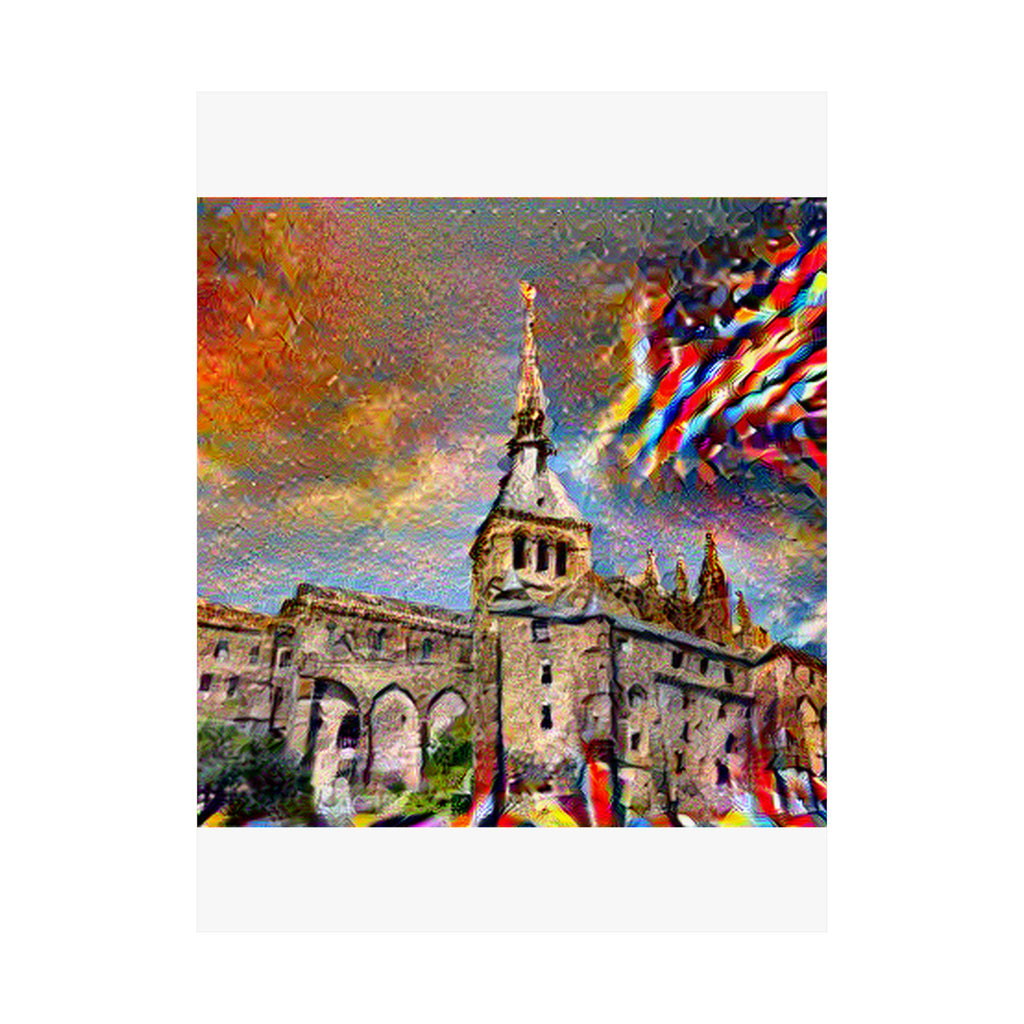 Mont Saint-Michel in Composition VII Style | Wassily Kandinsky Inspired Art