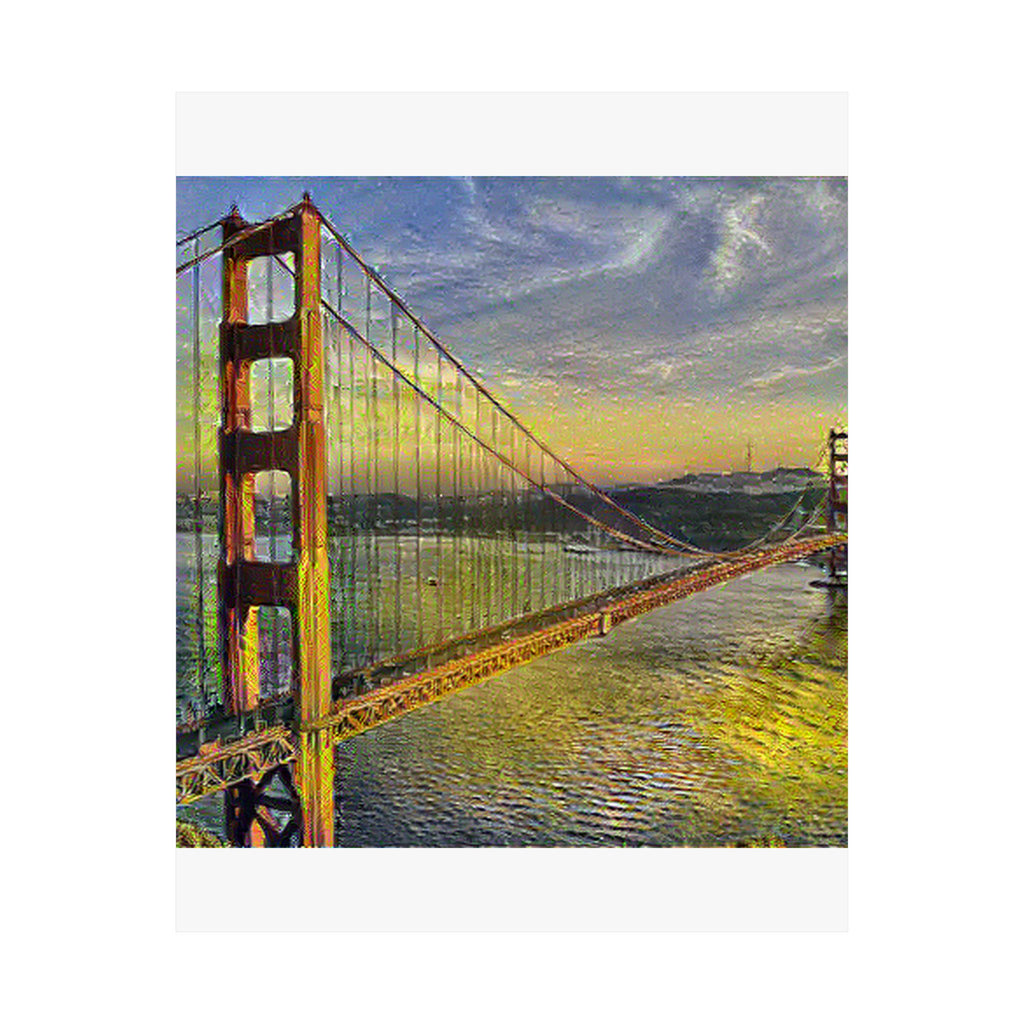 Golden Gate in Cafe Terrace Style - Poster Print