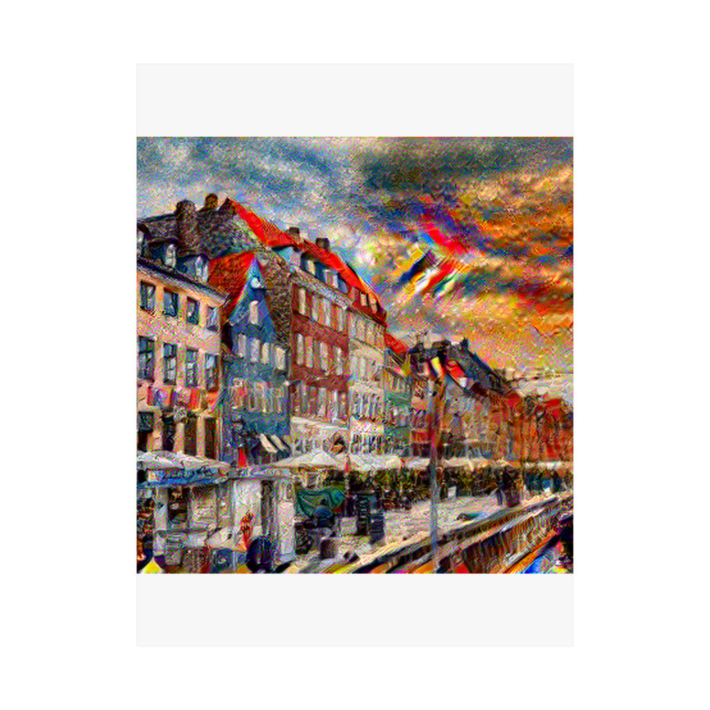 Nyhavn in Composition VII Style | Wassily Kandinsky Inspired Art