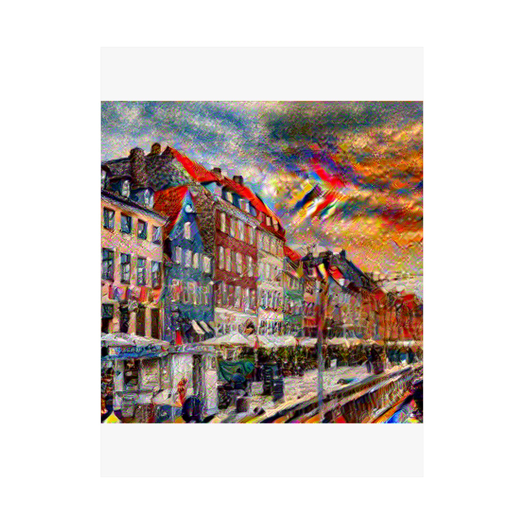 Nyhavn in Composition VII Style | Wassily Kandinsky Inspired Art