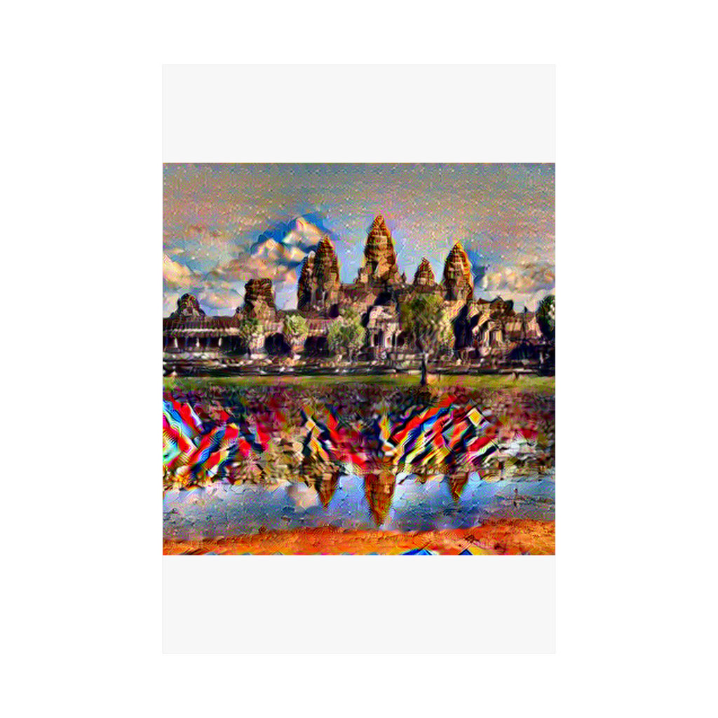 Angkor Wat in Composition VII Style | Wassily Kandinsky Inspired Art