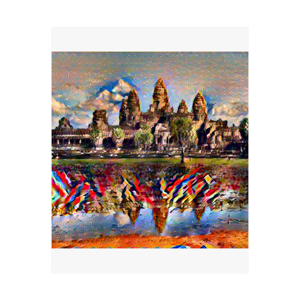 Angkor Wat in Composition VII Style | Wassily Kandinsky Inspired Art
