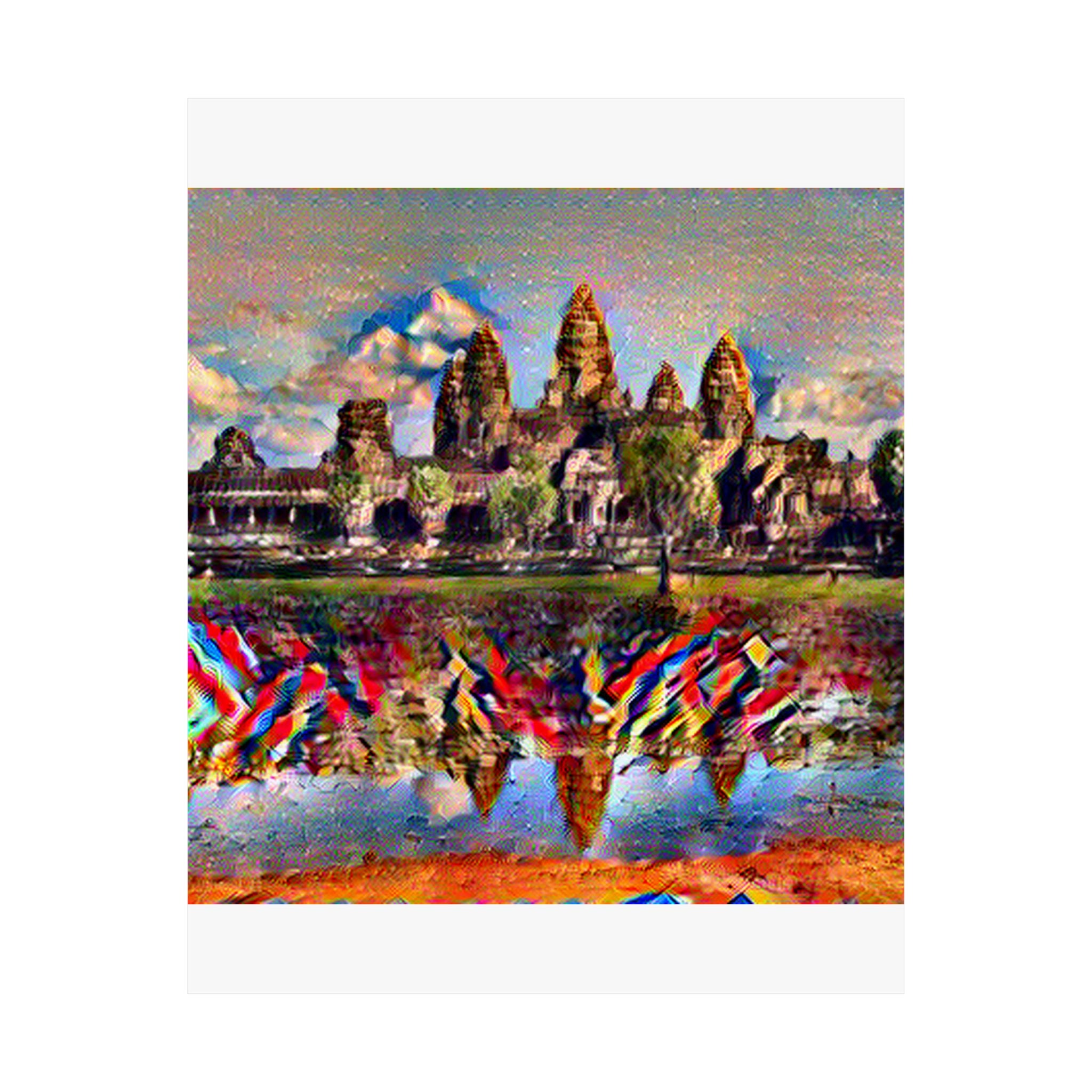 Angkor Wat in Composition VII Style | Wassily Kandinsky Inspired Art