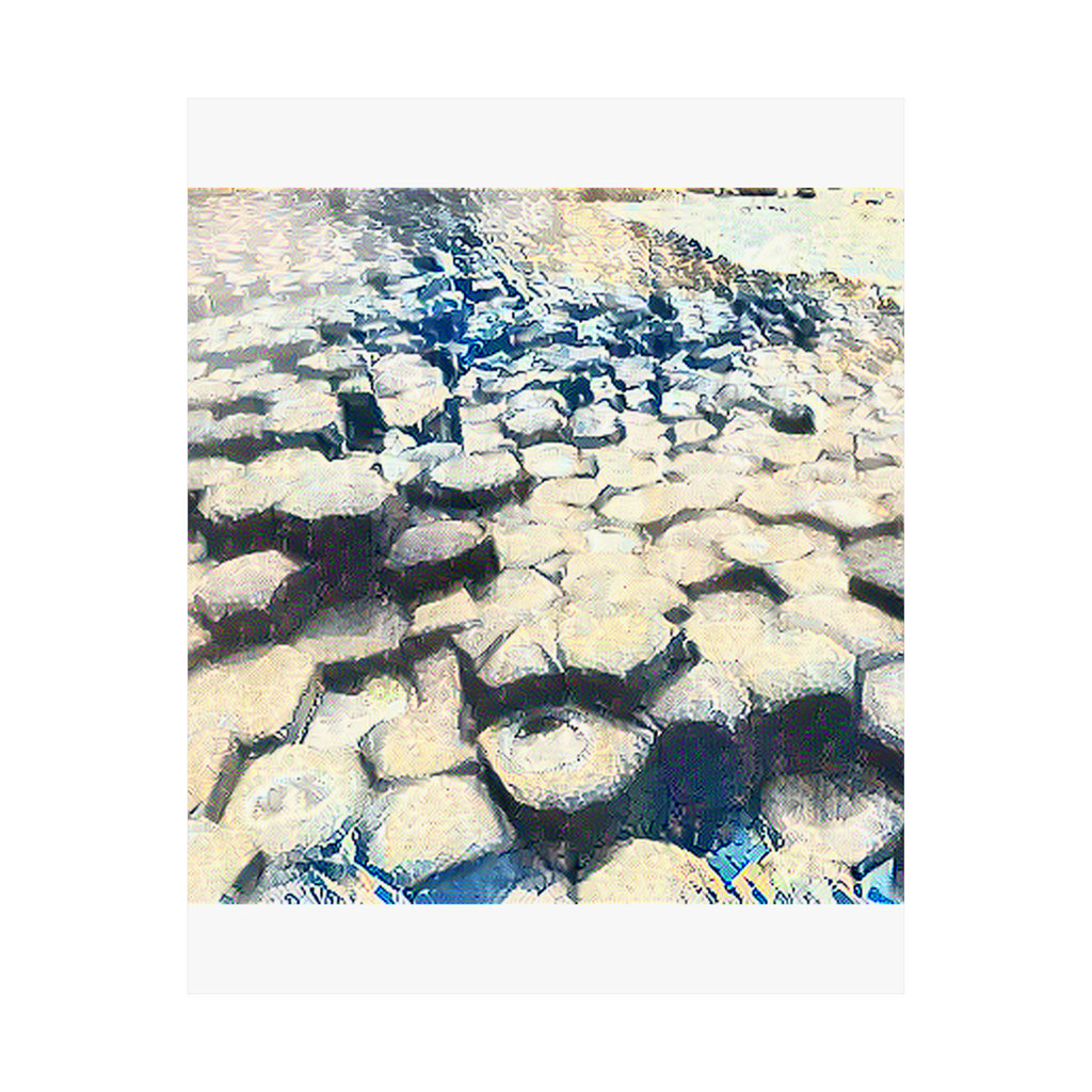 Giant's Causeway in The Great Wave off Kanagawa Style | Katsushika Hokusai Inspired Art