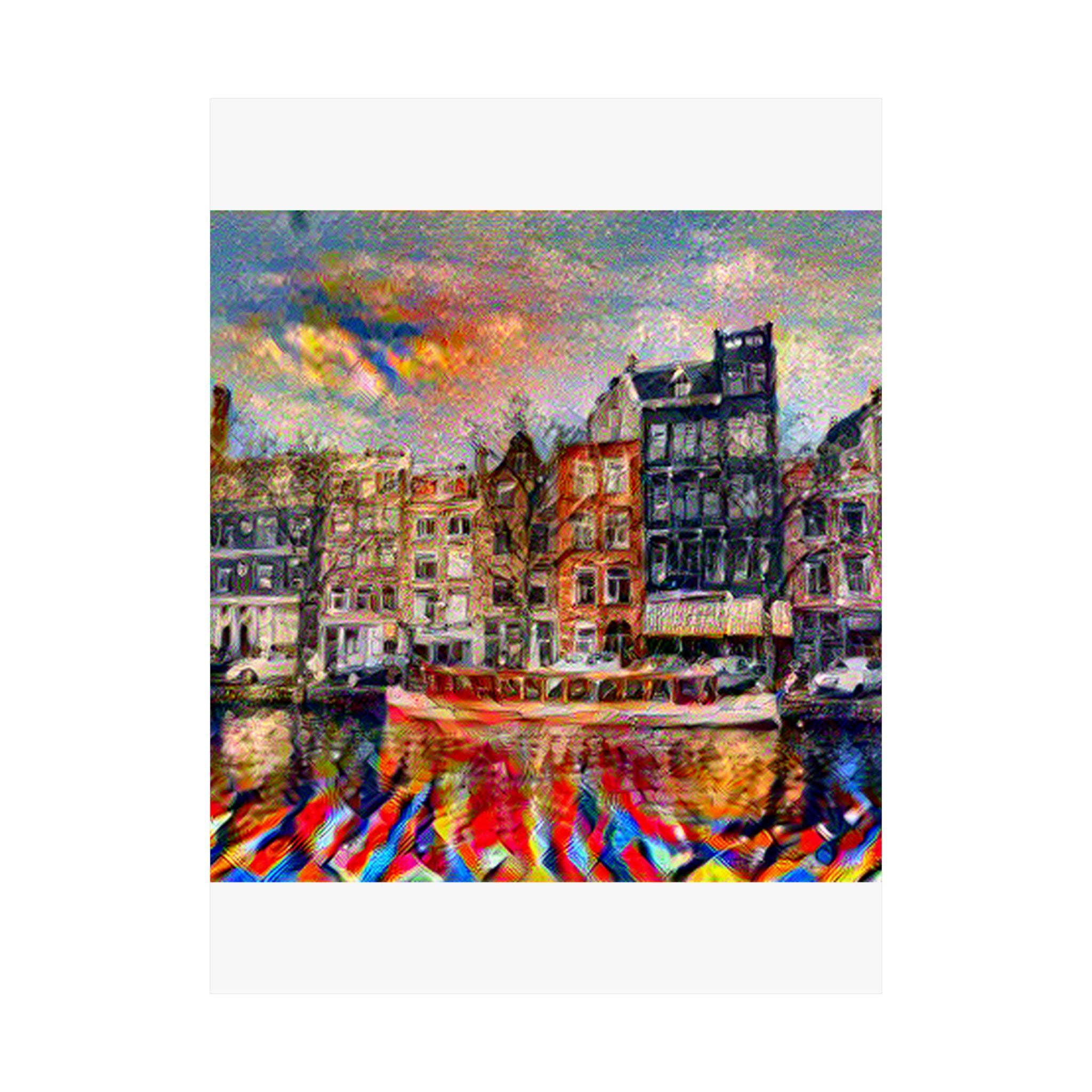 Amsterdam Canal Ring in Composition VII Style | Wassily Kandinsky Inspired Art
