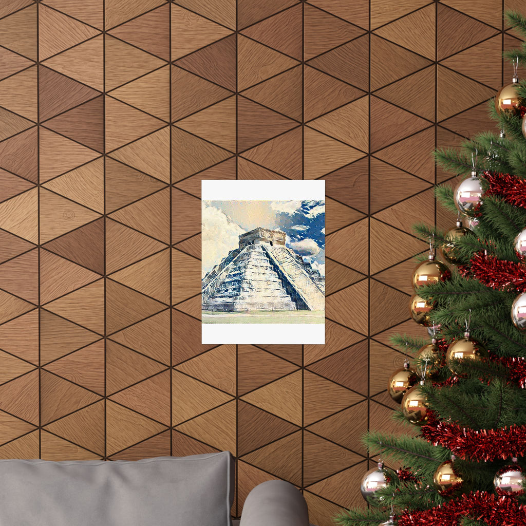 Chichen Itza in The Great Wave off Kanagawa Style | Katsushika Hokusai Inspired Art