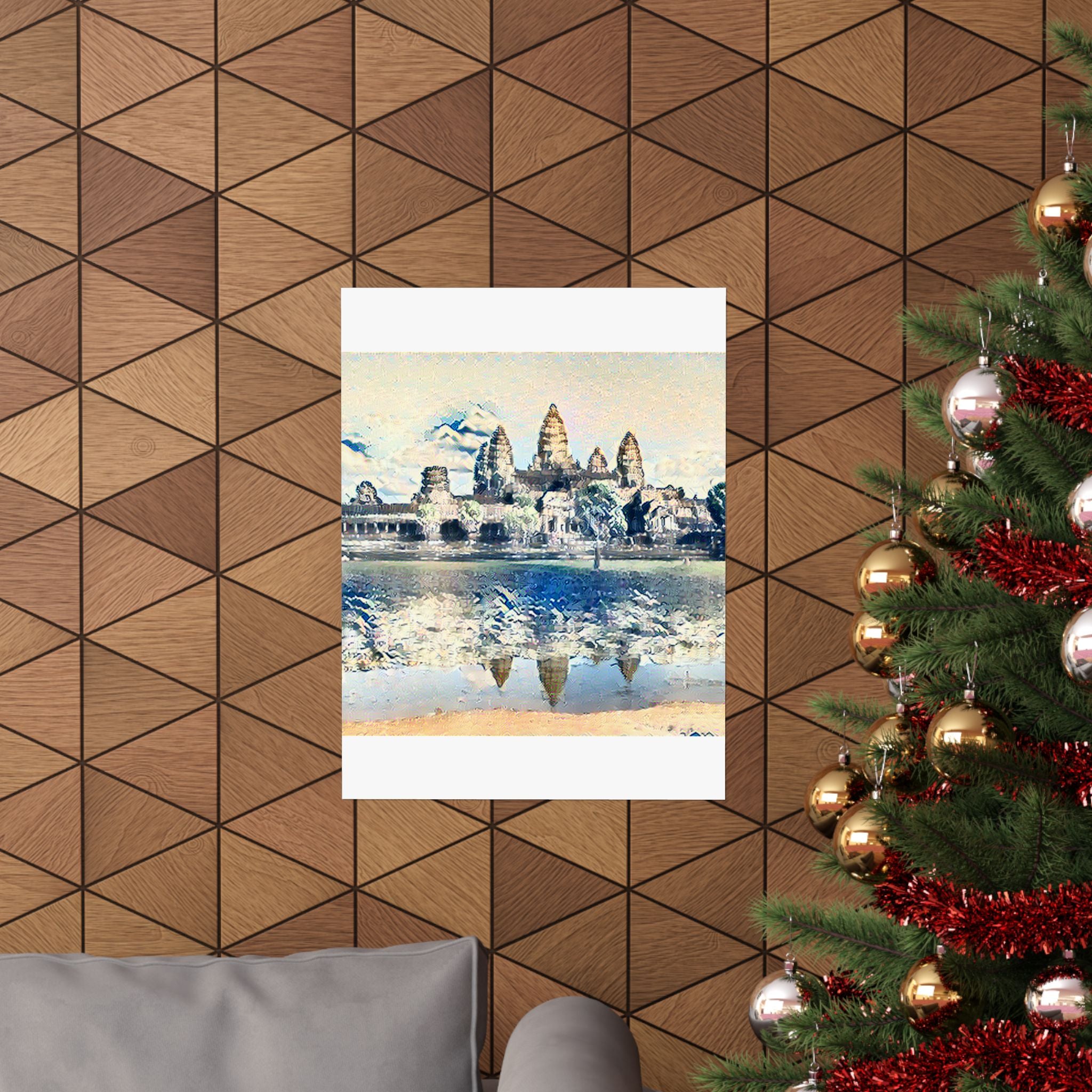 Angkor Wat in The Great Wave off Kanagawa Style | Katsushika Hokusai Inspired Art