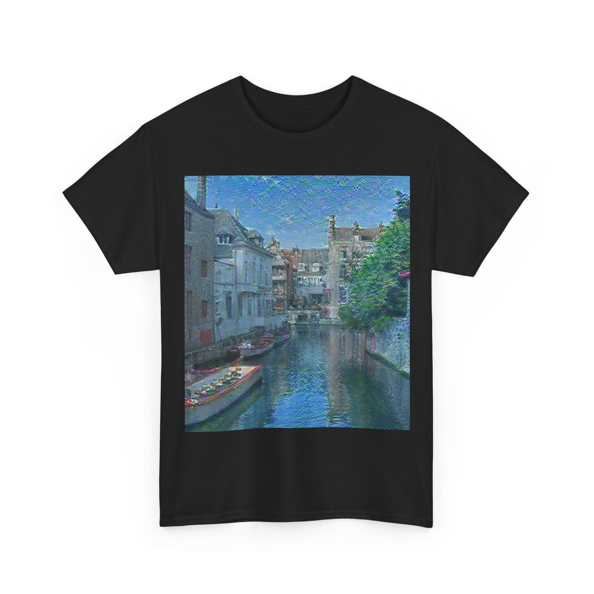Bruges Medieval Center in Water Lilies Style | Claude Monet Inspired Art