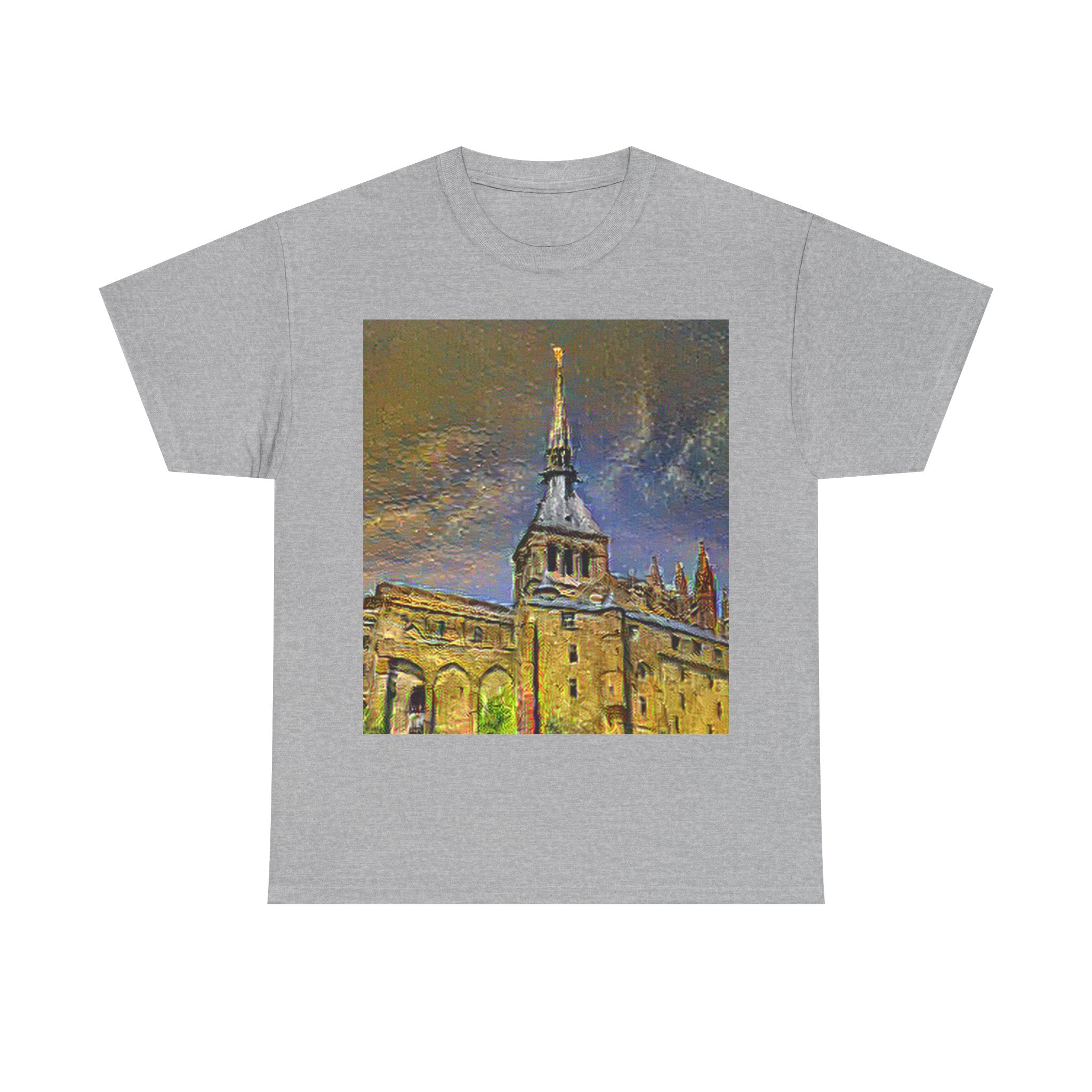 Mont Saint-Michel in Cafe Terrace at Night Style | Vincent van Gogh Inspired Art