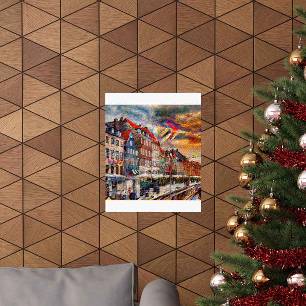 Nyhavn in Composition VII Style | Wassily Kandinsky Inspired Art