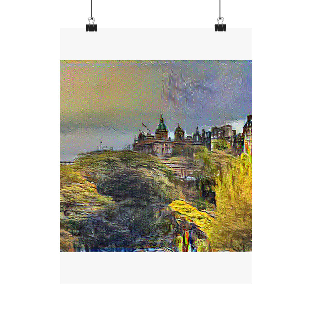 Edinburgh Old Town in Cafe Terrace at Night Style | Vincent van Gogh Inspired Art