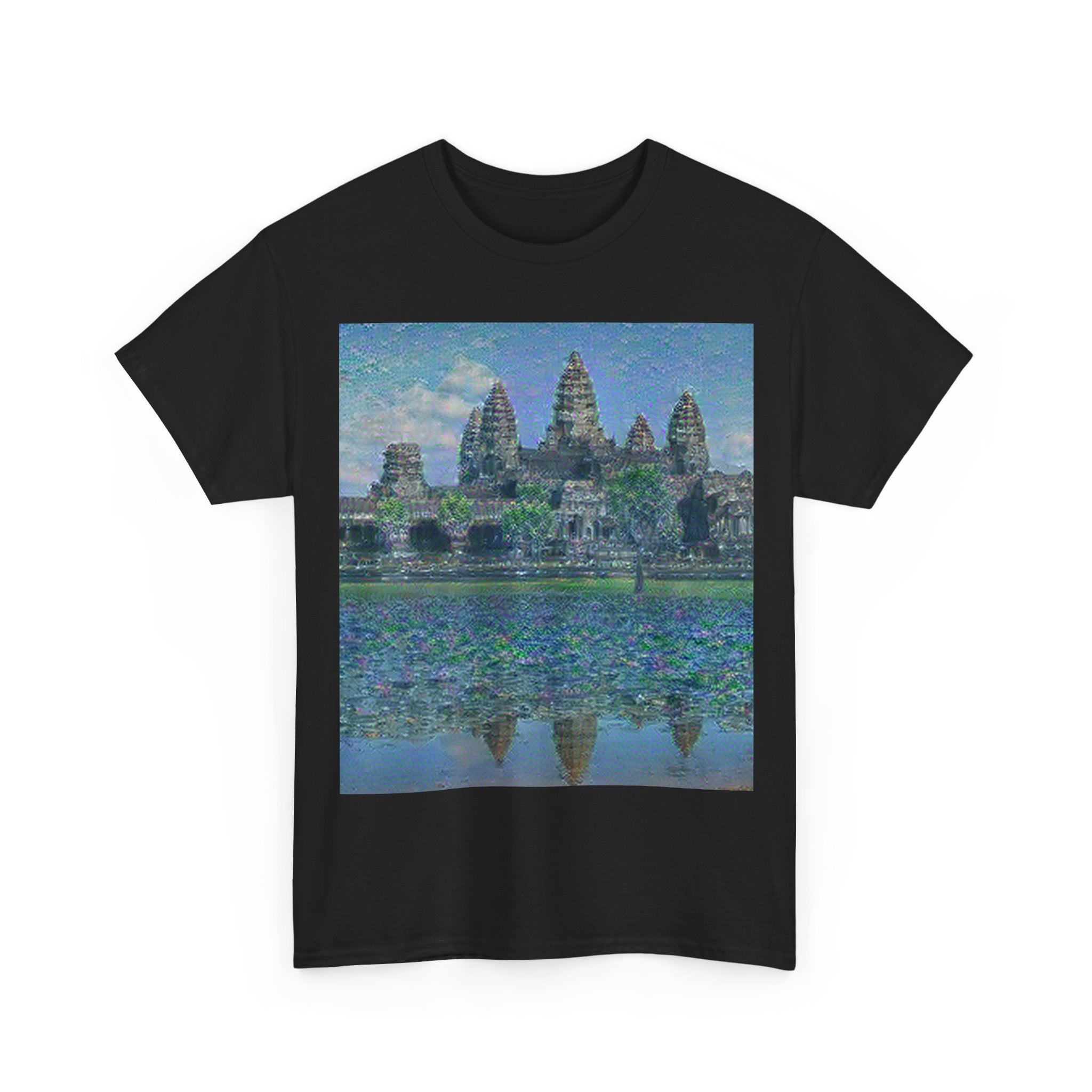 Angkor Wat in Water Lilies Style | Claude Monet Inspired Art