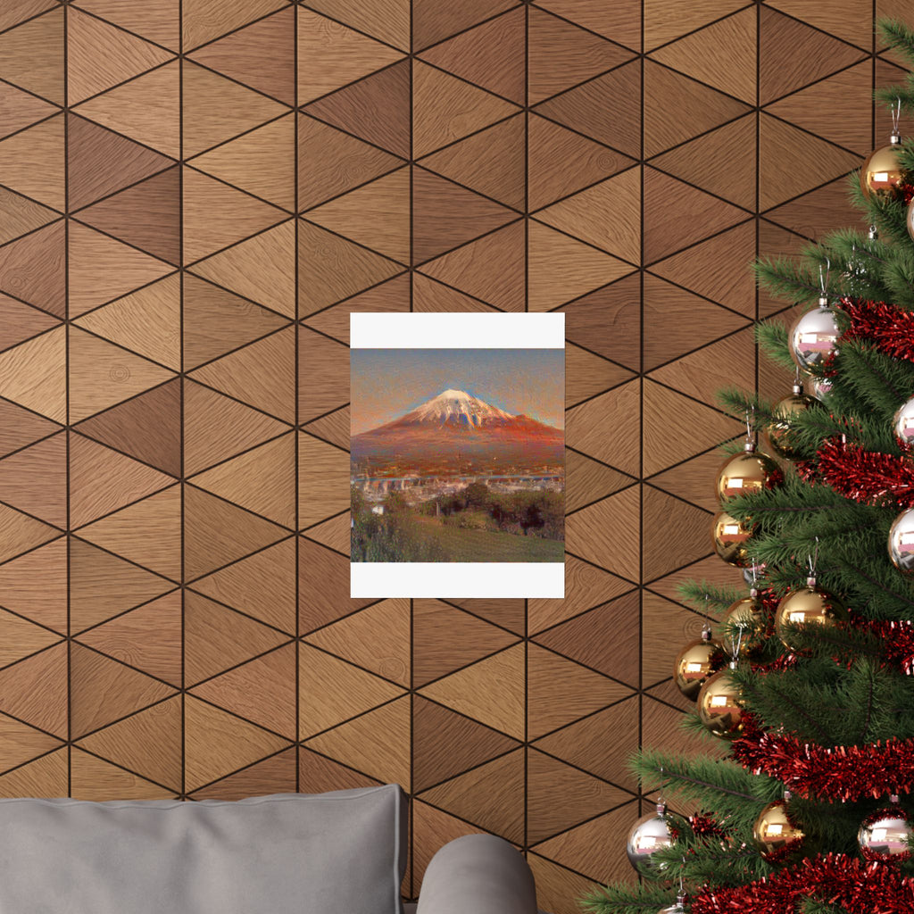 Mount Fuji in The Scream Style - Poster Print