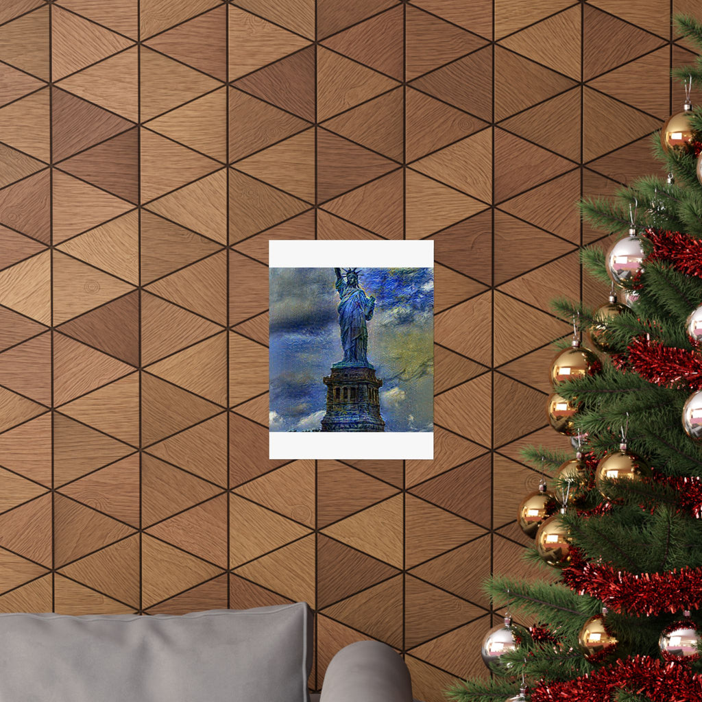 Statue of Liberty in Starry Night Style | Vincent van Gogh Inspired Art