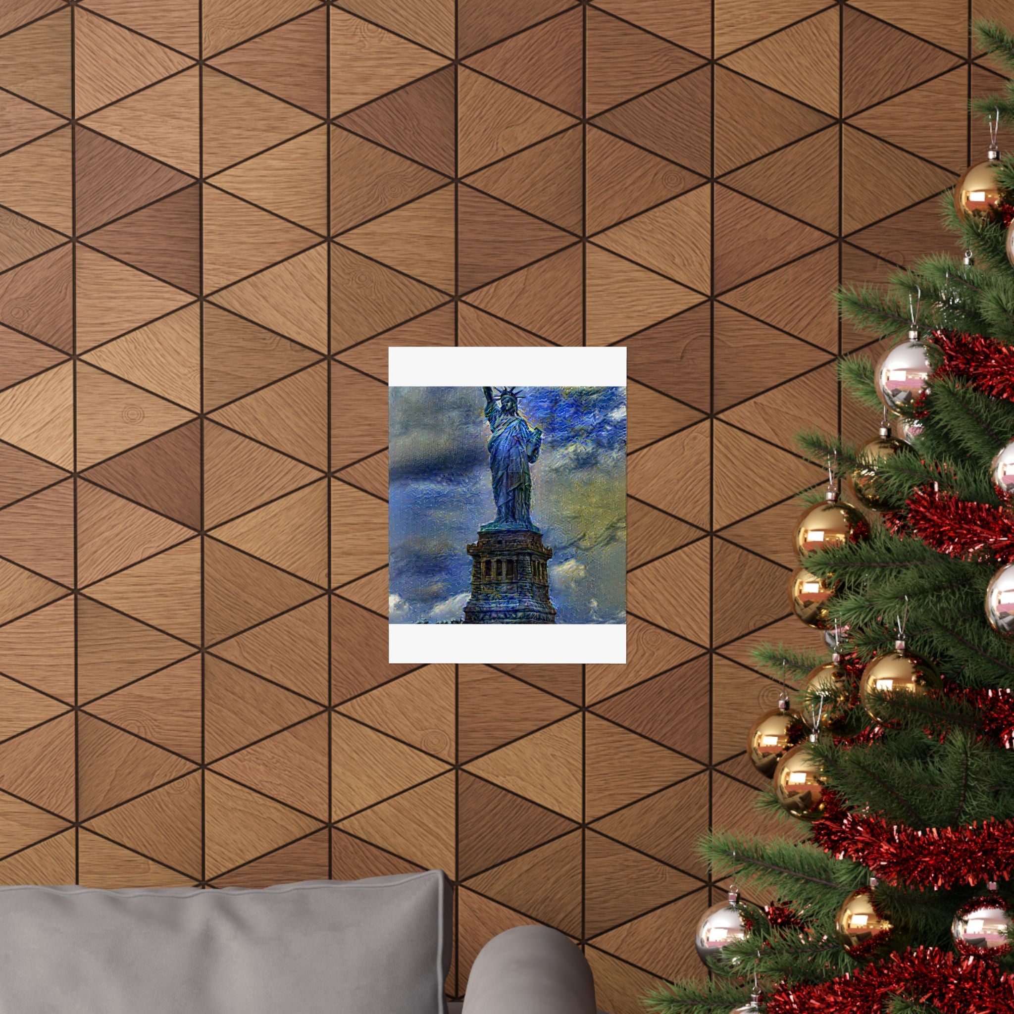 Statue of Liberty in Starry Night Style | Vincent van Gogh Inspired Art