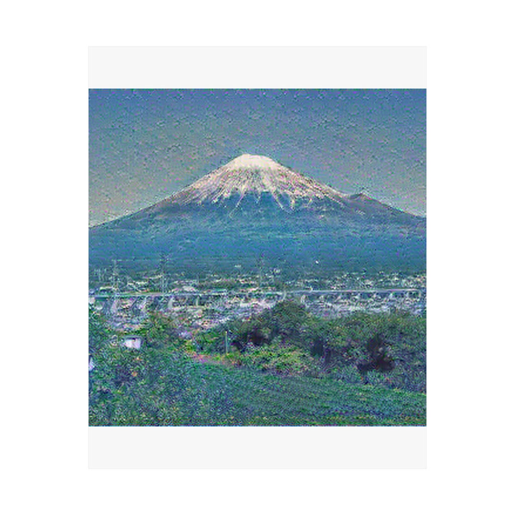 Mount Fuji in Water Lilies Style - Poster Print