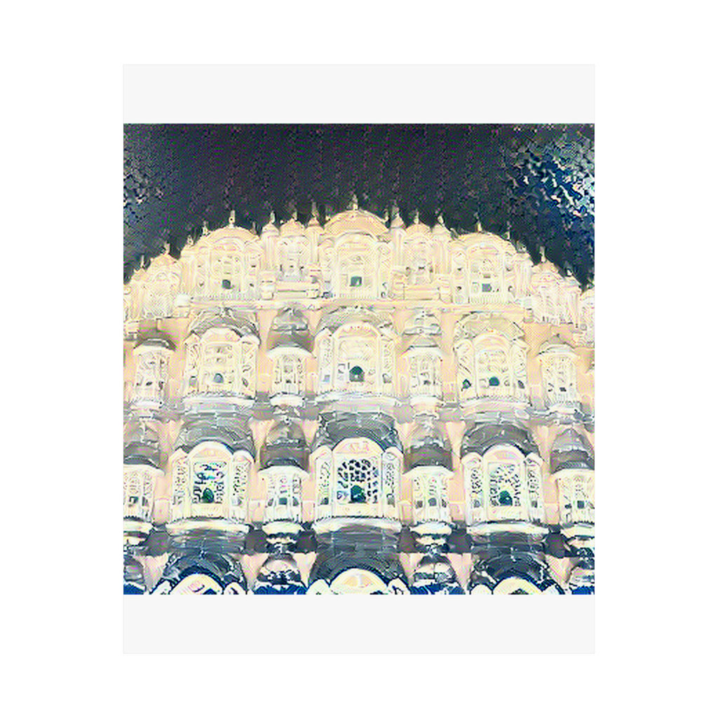 Hawa Mahal in The Great Wave off Kanagawa Style | Katsushika Hokusai Inspired Art