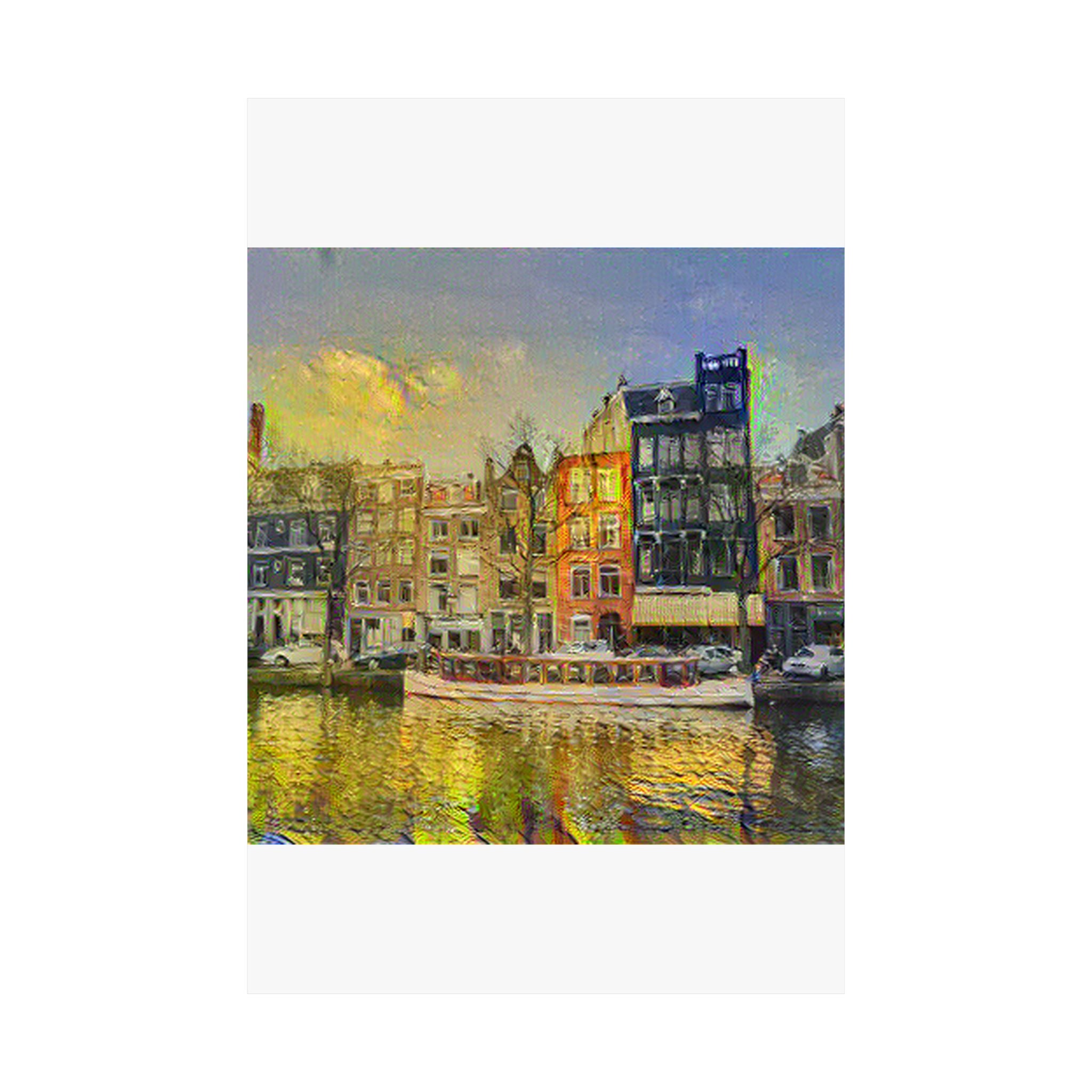 Amsterdam Canal Ring in Cafe Terrace at Night Style | Vincent van Gogh Inspired Art