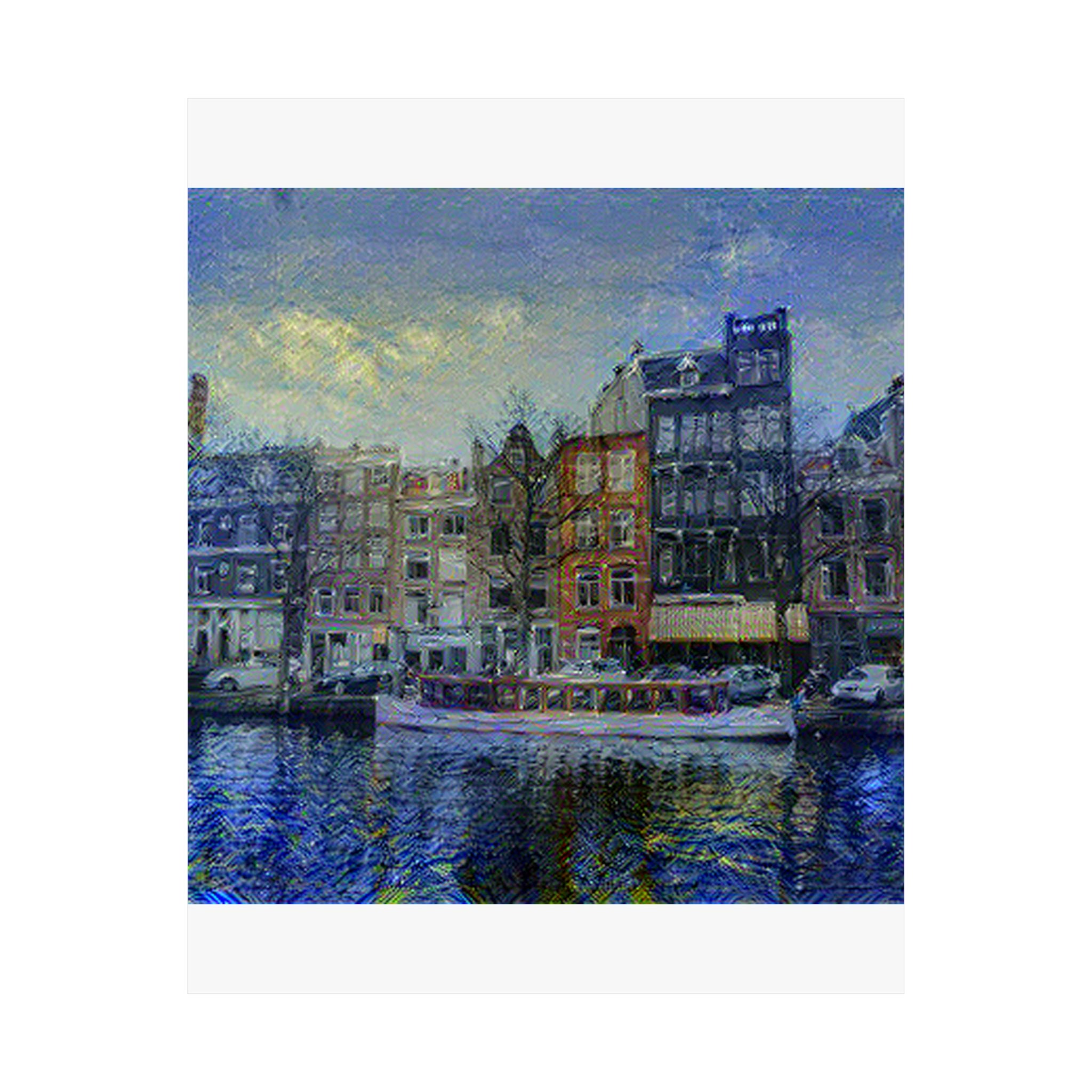 Amsterdam Canal Ring in Starry Night Style | Vincent van Gogh Inspired Art