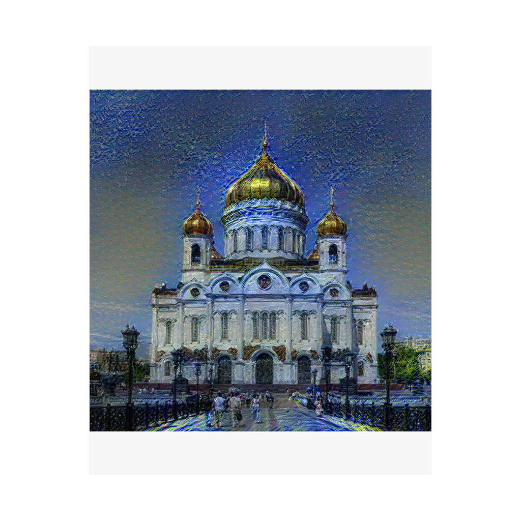 St Basils in Starry Night Style - Poster Print