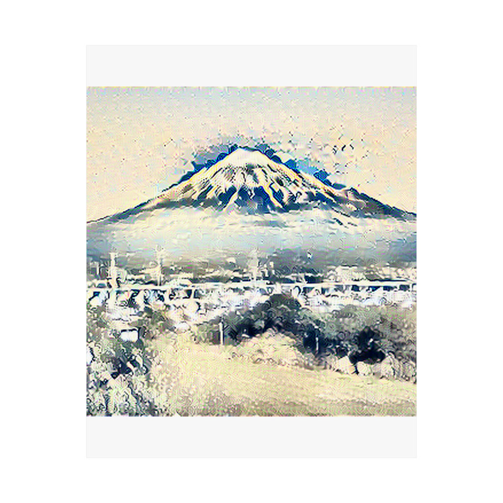 Mount Fuji in The Great Wave off Kanagawa Style | Katsushika Hokusai Inspired Art