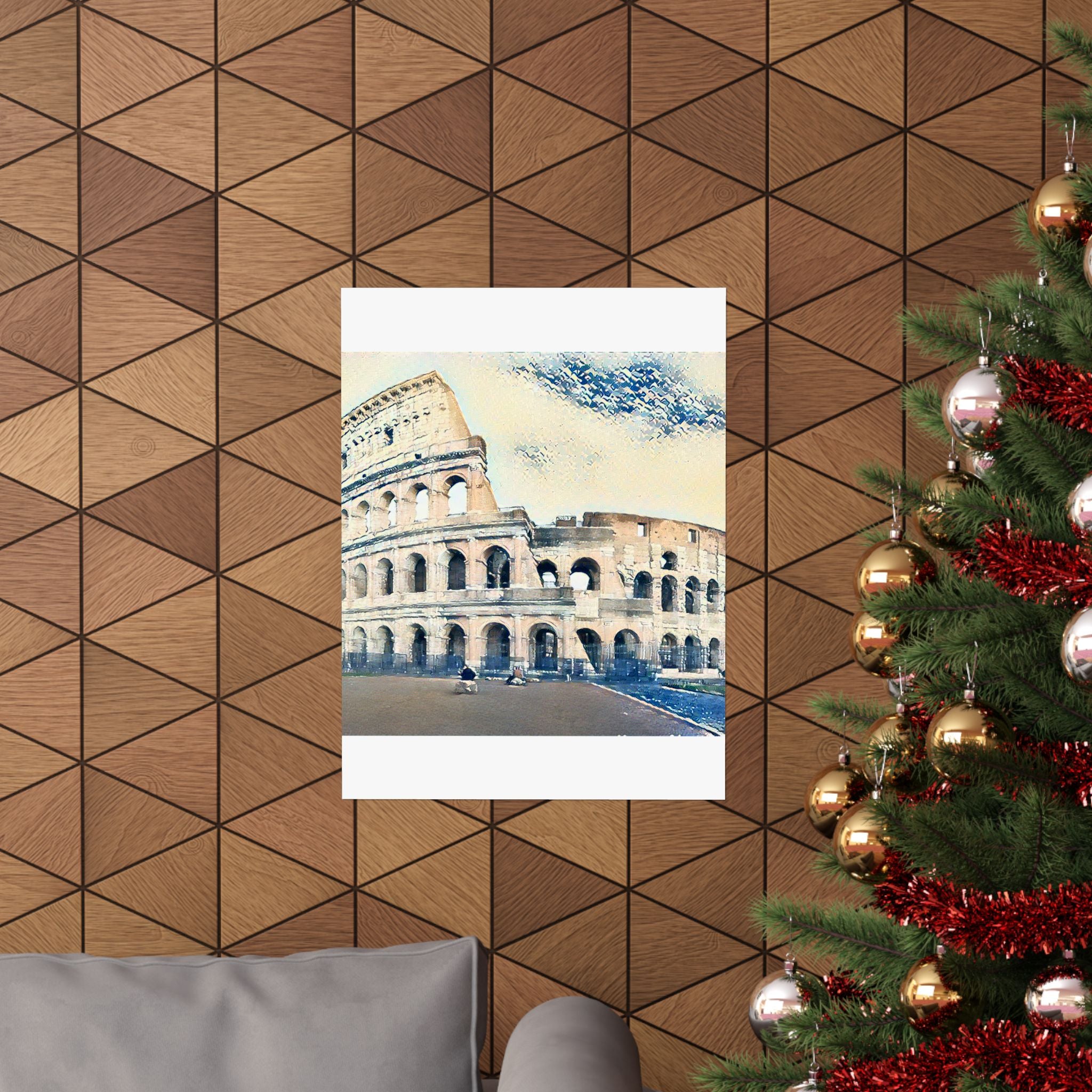 Colosseum in The Great Wave off Kanagawa Style | Katsushika Hokusai Inspired Art