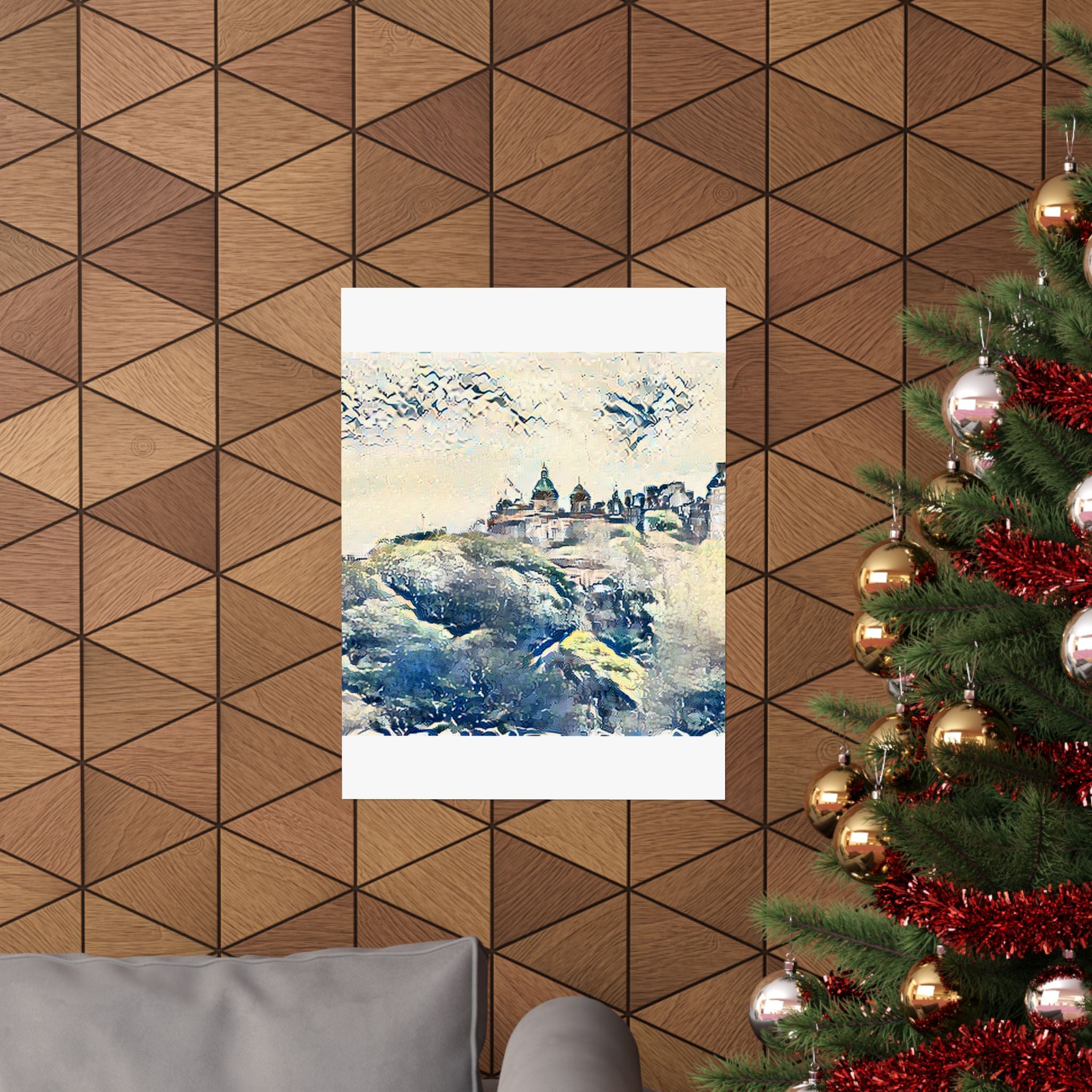 Edinburgh Old Town in The Great Wave off Kanagawa Style | Katsushika Hokusai Inspired Art