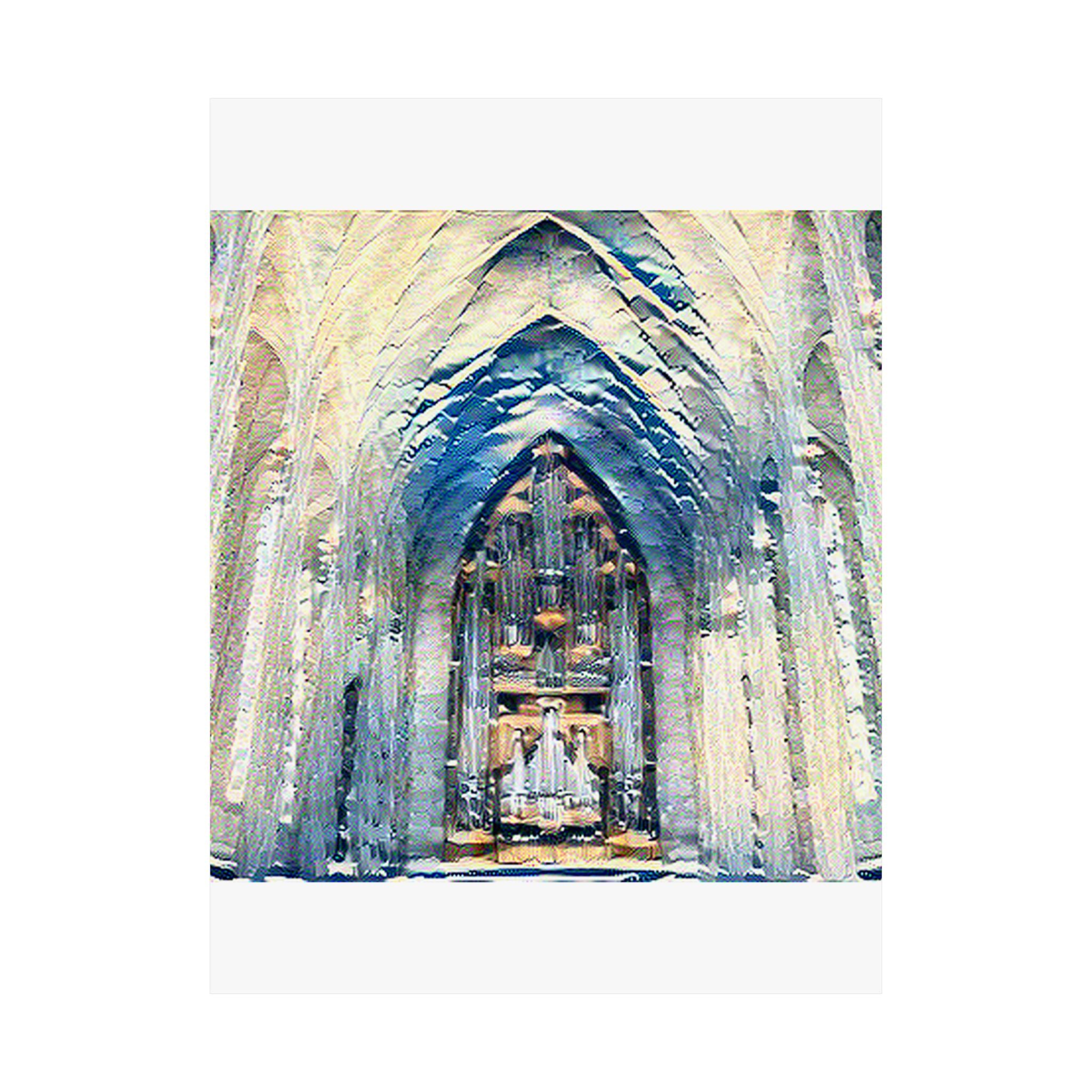 Hallgrimskirkja in The Great Wave off Kanagawa Style | Katsushika Hokusai Inspired Art