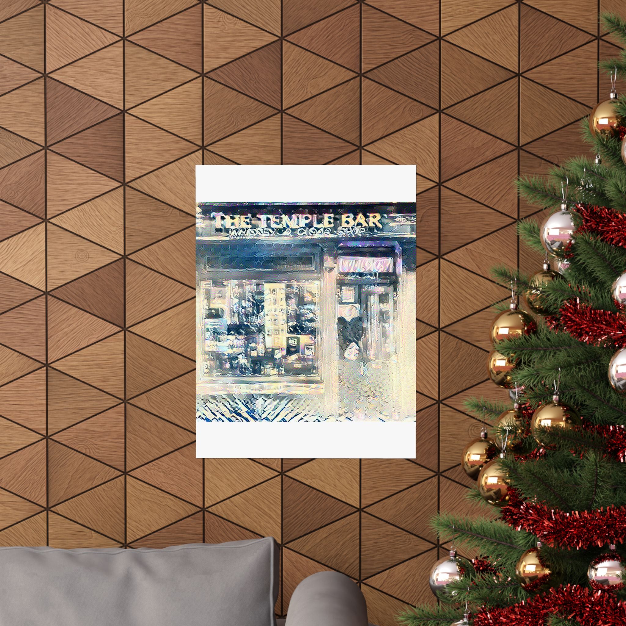 Temple Bar District in The Great Wave off Kanagawa Style | Katsushika Hokusai Inspired Art