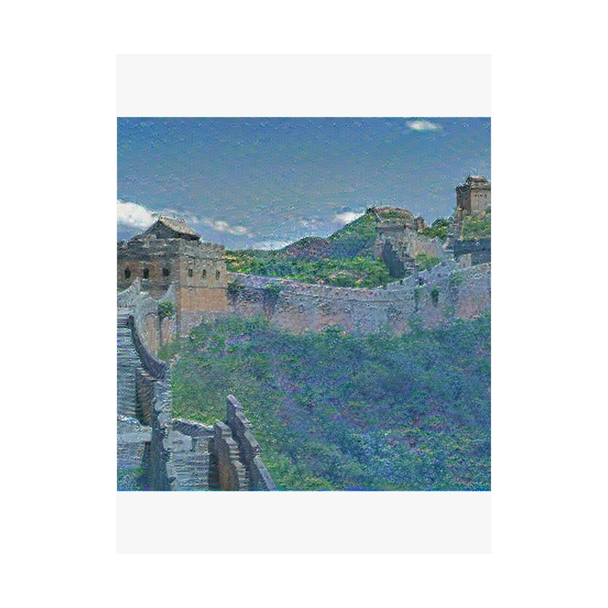 Great Wall in Water Lilies Style - Poster Print