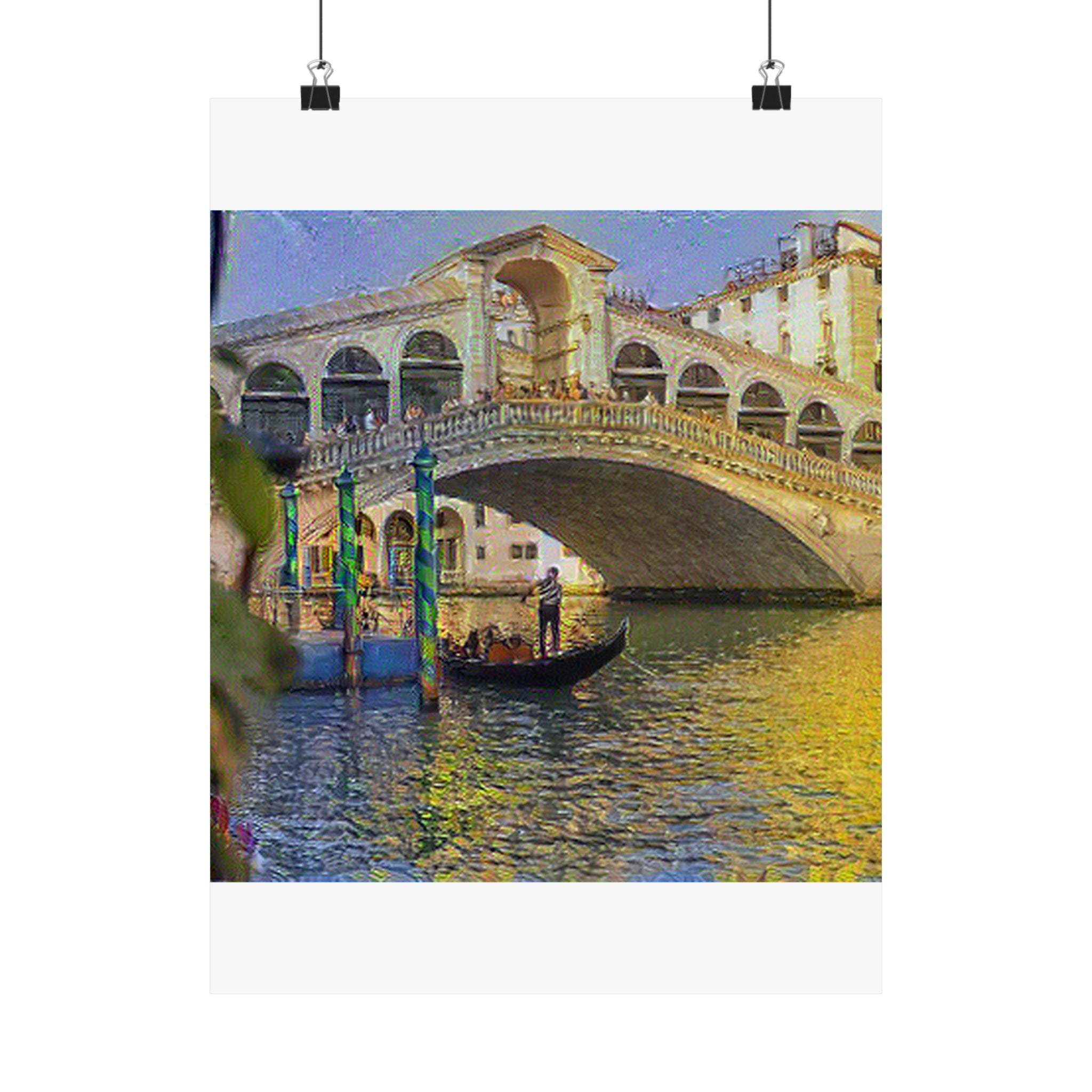 Rialto Bridge in Cafe Terrace at Night Style | Vincent van Gogh Inspired Art