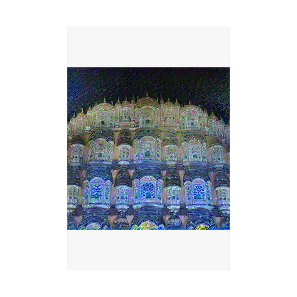 Hawa Mahal in Starry Night Style | Vincent van Gogh Inspired Art
