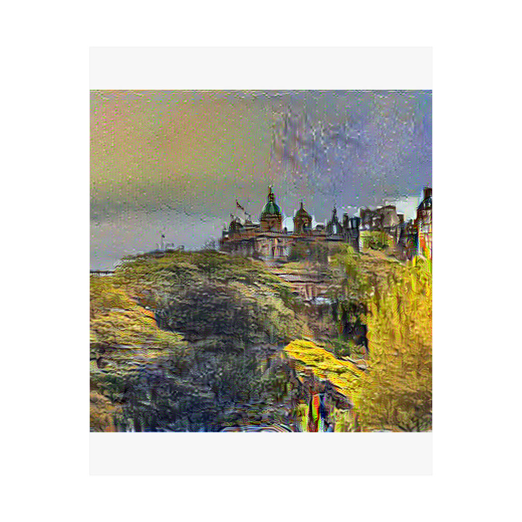 Edinburgh Old Town in Cafe Terrace at Night Style | Vincent van Gogh Inspired Art