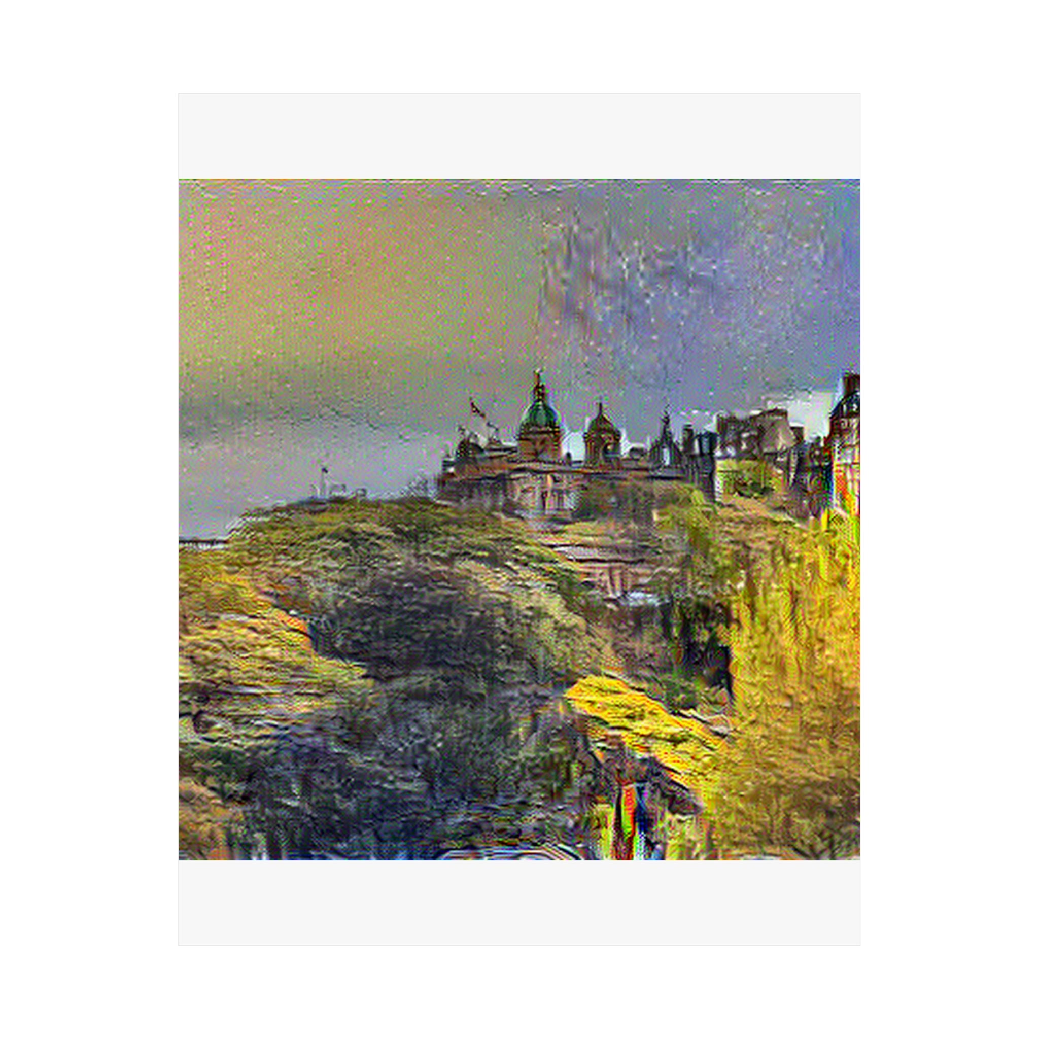 Edinburgh Old Town in Cafe Terrace at Night Style | Vincent van Gogh Inspired Art