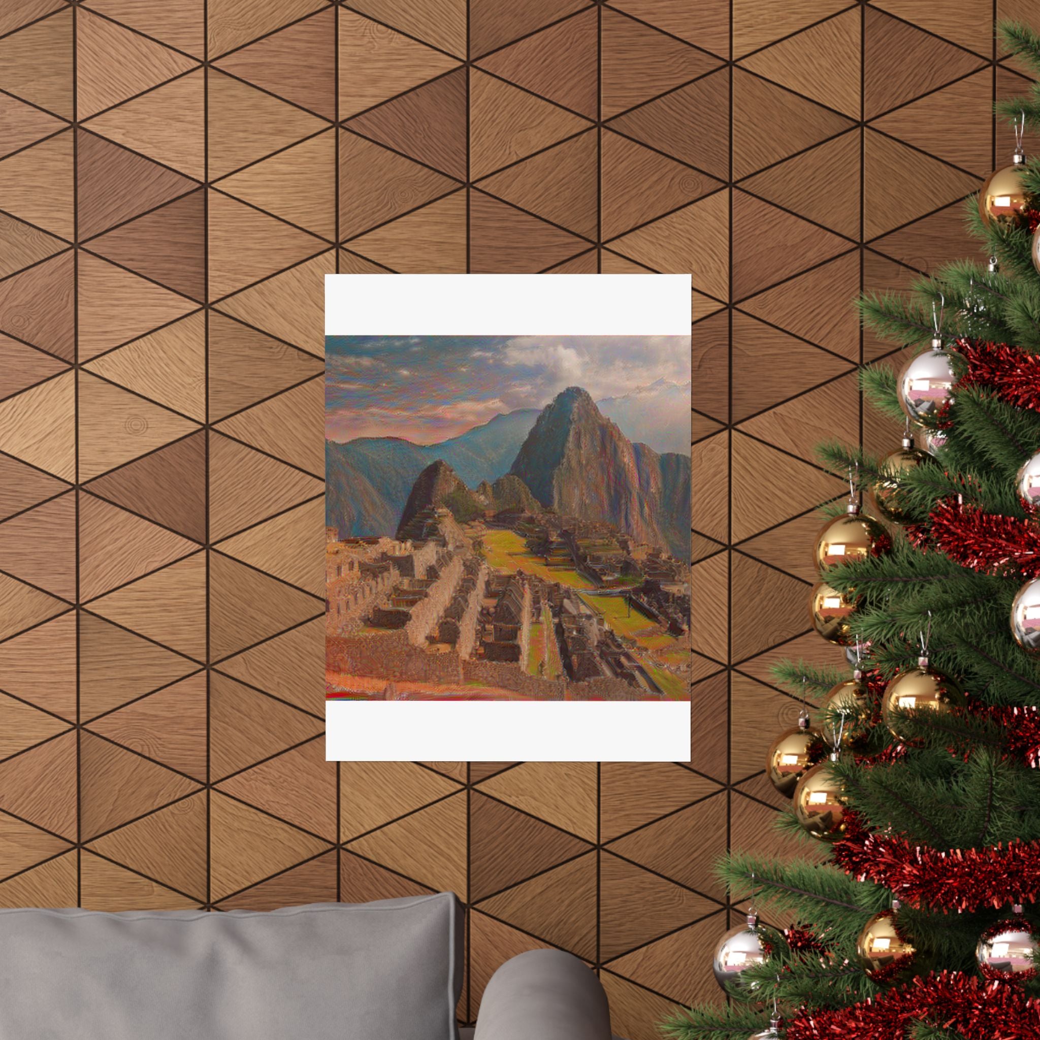 Machu Picchu in The Scream Style - Poster Print