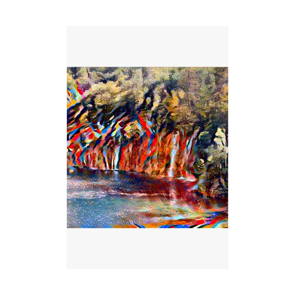 Plitvice Lakes in Composition VII Style | Wassily Kandinsky Inspired Art