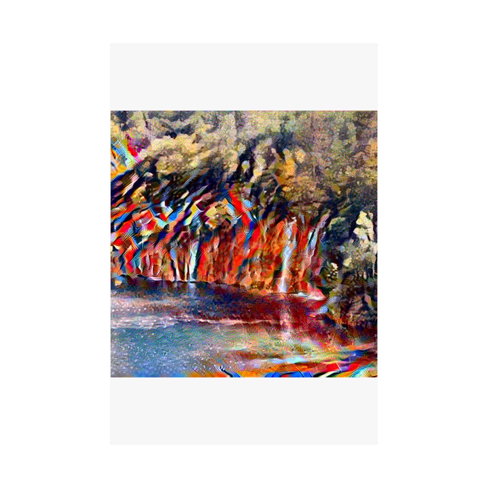 Plitvice Lakes in Composition VII Style | Wassily Kandinsky Inspired Art