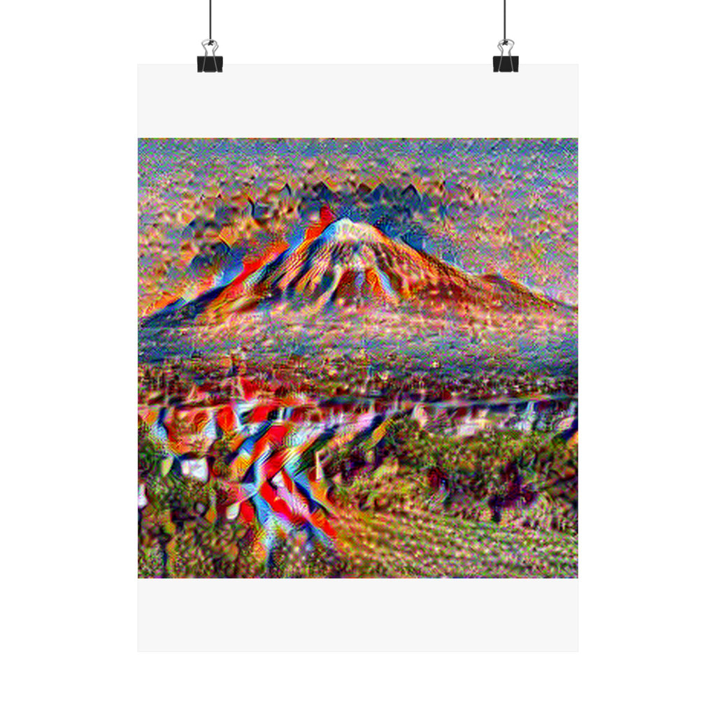 Mount Fuji in Composition Vii Style - Poster Print