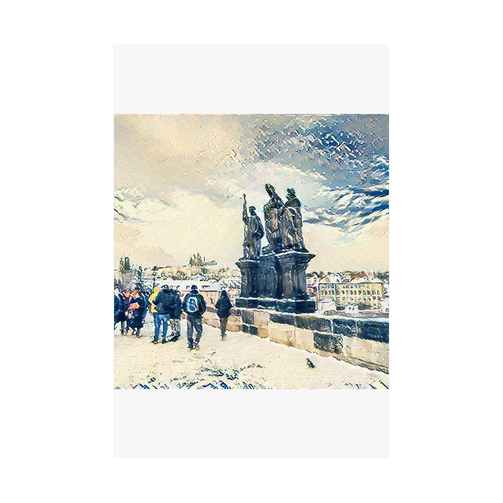 Charles Bridge in The Great Wave off Kanagawa Style | Katsushika Hokusai Inspired Art