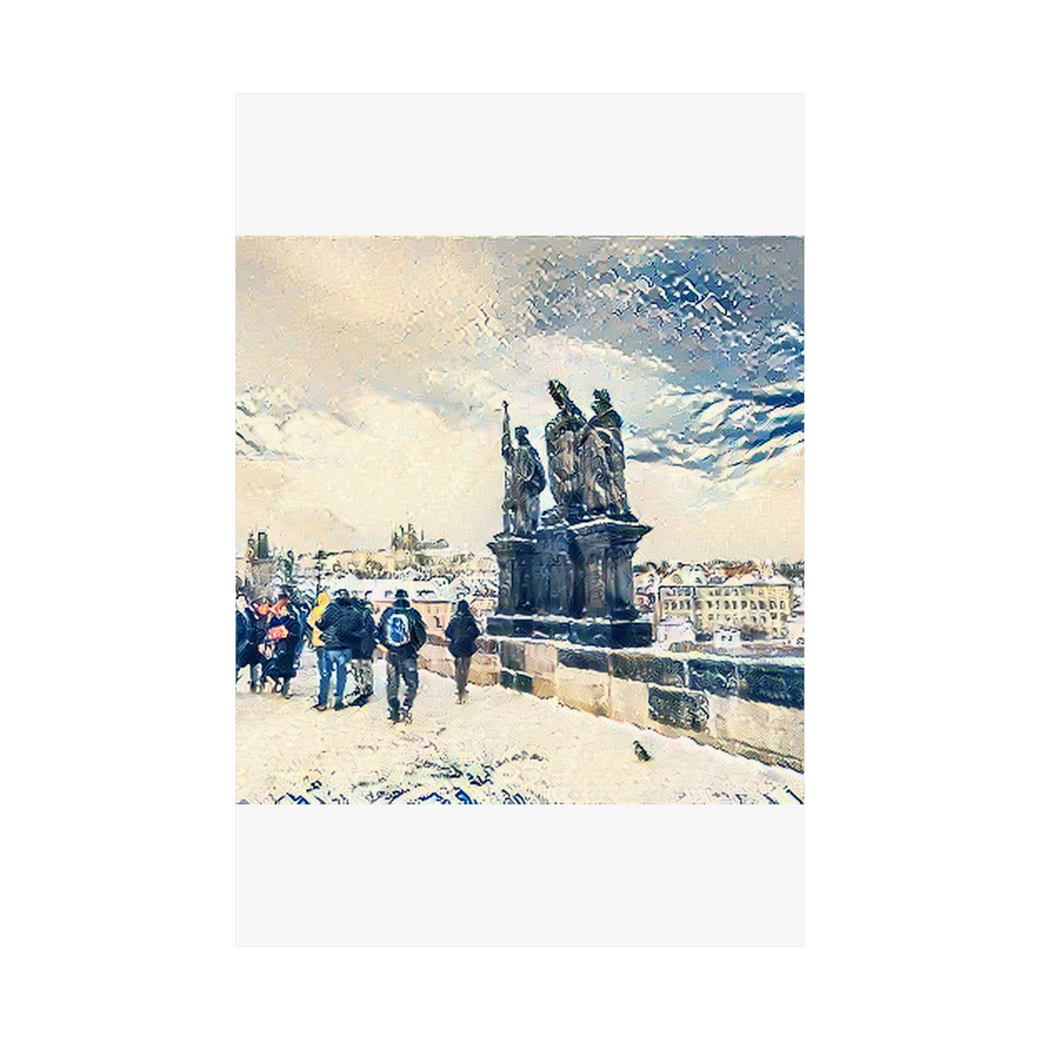 Charles Bridge in The Great Wave off Kanagawa Style | Katsushika Hokusai Inspired Art