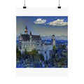 Neuschwanstein Castle in Starry Night Style | Vincent van Gogh Inspired Art
