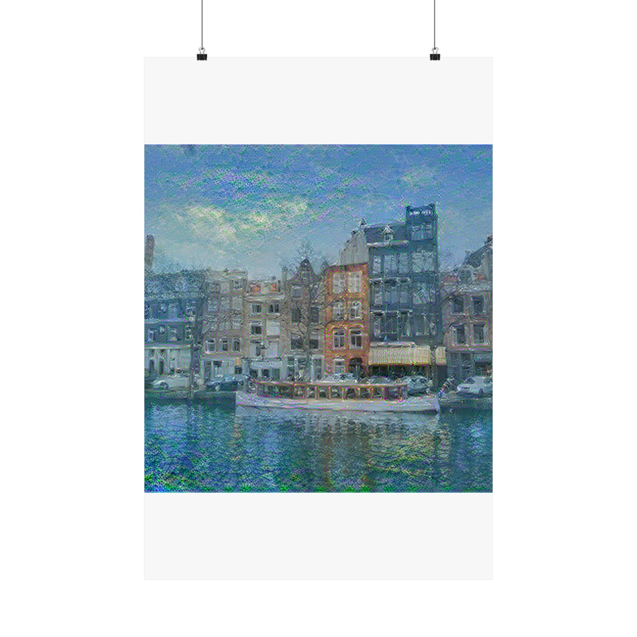 Amsterdam Canal Ring in Water Lilies Style | Claude Monet Inspired Art